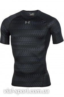 Футболка Under Armour UA HG ARMOUR PRINTED SS чоловіча чорна 1257477-007